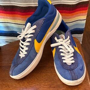 Nike Blue and Yellow Men's Sneakers